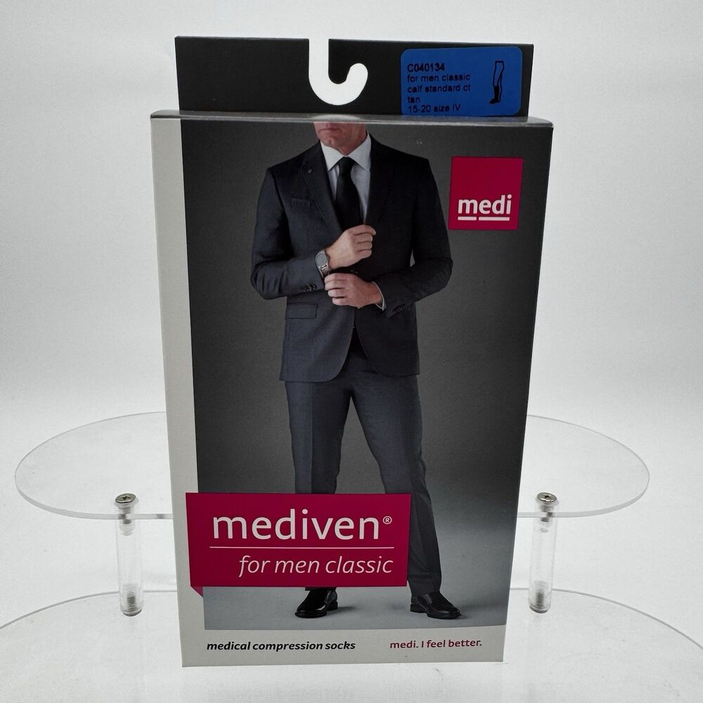 Mediven For Men 15-20 Classic Calf Compression Socks Tan Closed Toe IV
